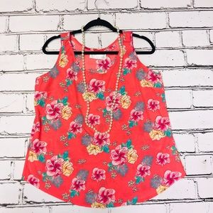 Floral print sleeveless top